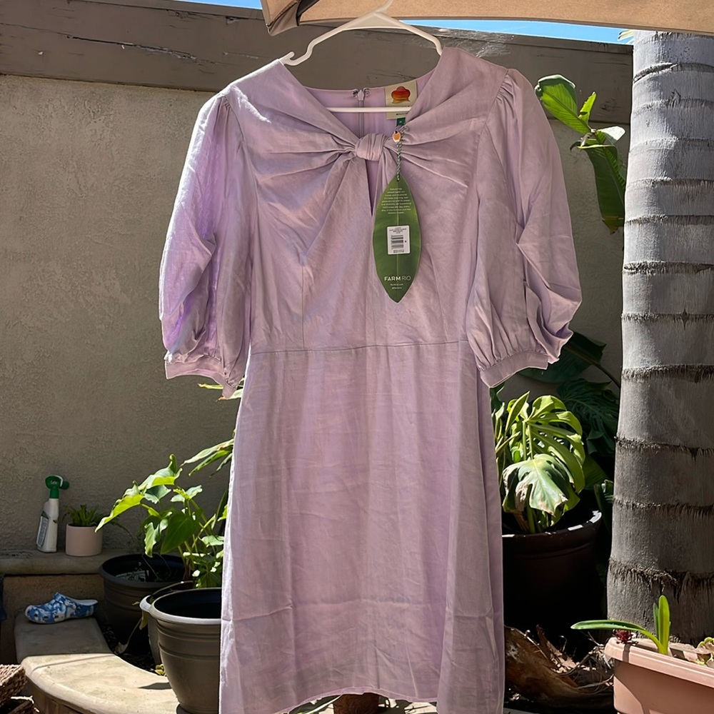 Farm Rio | Lilac Mini Dress - Picture 6 of 11